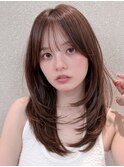 ★シースルーバングハッシュカットツーウェイバングミルク
