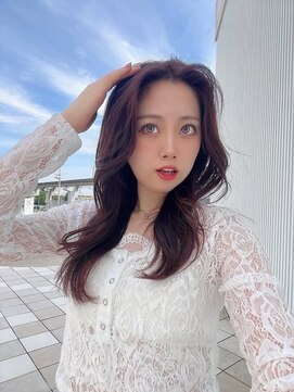 ネルケ 立川(nelke) 韓国風ヨシンモリピンクブラウン大人可愛い顔周りレイヤー立川