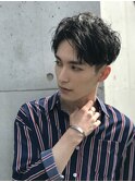メンズ　センターパートのツーブロック〈銀座メンズ〉