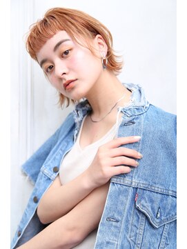 オーシャン(Ocean) [OCEAN Hair&Life藤原純] ぱっつんボブ×オレンジブラウン☆