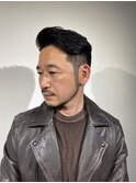 40代50代　男性　髪型刈り上げ73分けバーバースタイル