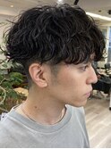 波巻きスパイラルパーマメンズマッシュツイストスパイラルパーマ