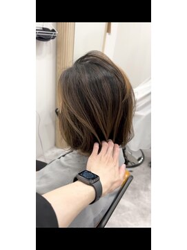 シアン 立川店(Shian) ブリーチなしバレイヤージュ×ボブ