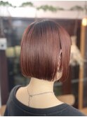 パッツリボブ×伸ばしかけルーツブラウンオレンジ♪