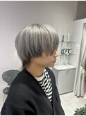 ホワイトシルバーグレー インナーカラー メンズウルフ 成増