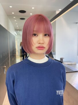 ロンドシエル 横浜(Lond ciel) ミニボブ/ピンクベージュ/顔周りレイヤー