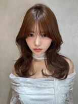 ロンド ルージュ 銀座店(Lond rouge)&nbsp;くびれヘア/アプリコットオレンジ/ハイライトカラー/ボブ/銀座