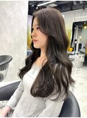 ダークグレージュ/ロングレイヤー/髪質改善トリートメント