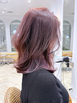 ティエラ 原宿 表参道(Tierra) 原宿表参道 シアーな透明感！ピンクラベンダーレイヤーミディ