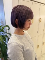 サラ ビューティー サイト 古賀店(SARA Beauty Sight)&nbsp;【ミニボブ】透明感/紫×青/ブルーベリー/ツヤ感/まとまるボブ