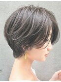 似合わせカットヴェールウェーブまとまるグレージュショート
