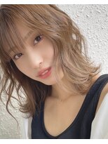 ヘアーメイクオズ(hair make O/S)&nbsp;《kaito》艶感たっぷり♪ラテベージュ_フリンジウェーブ