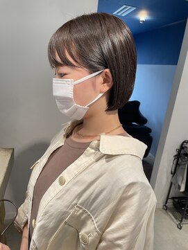 トレス(TRESS) 切りっぱなしボブ　ダークグレージュ　ショートボブ