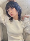 外ハネエアリーウルフヘア×透明感グレージュ×インナーカラー