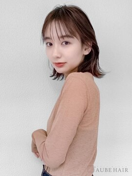 オーブ ヘアー シャノン 都城店(AUBE HAIR shanon) 20代・30代_シースルーバング切りっぱなしボブ