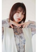 くびレイヤーエモージュ前髪モテベージュレイヤーミディ/国分寺