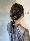 #編み下ろし#銀箔ヘアセット