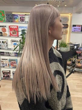 ヒビヲ(HIBIO) ダブルカラーミルクティーベージュピンクベージュブリーチカラー