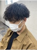 マッシュショート　ツイストスパイラルパーマ　ツーブロック