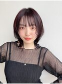 大人可愛いレイヤースタイル前髪ありウルフ丸顔絶壁K20241103