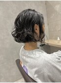 【RYOHEI】ボブパーマ_大人ボブ_切りっぱなしボブ_黒髪ボブ