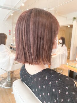 ネオリーブ チロル 横浜西口店(Neolive CiroL.) 外ハネボブ春ピンクカラーチェリーブラウン美髪【横浜】k