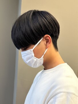 エルマーク 堺東(L-MARK) 黒髪マッシュナチュラルマッシュメンズヘア韓国ツーブロック