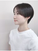 ＊前髪なしハンサムショート前下がりショートセンターパート