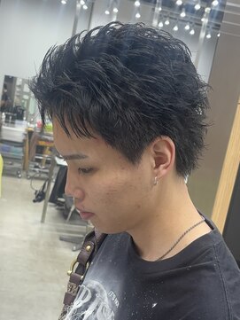 フィフス 天神大名(fifth) 天神大名スパイキーパーマメンズカットガイルヘア30代短髪波巻き