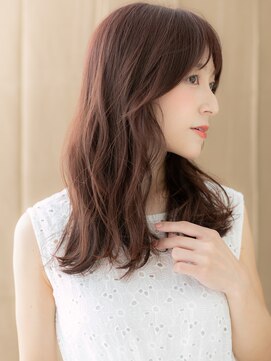 カバーヘア ブリス 大宮西口(COVER HAIR bliss) ミルクティーピンクヨシンモリフェミニンロングX大宮30代40代