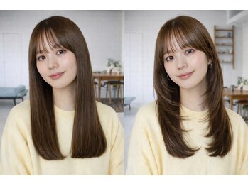 ラヴィズム 名駅店(LUVISM)の写真/艶と質感で魅せる。上品ロング・ディアムヘアの似合わせ提案　名古屋/名駅/ボブ/顔周りレイヤー/韓国/学割