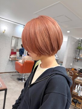 ヴェルム ヘア デザイン(Velum.HAIR DESIGN) 丸みショートボブ×オレンジベージュ|秋田市美容室