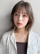 リヤン 表参道(lyann)&nbsp;ダークパープルミルクブラウンイヤリングカラーボブa