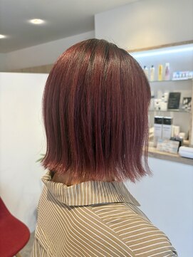 アズールサン 草加西口店(azule-sun) 40代,ダブルカラー,ピンク,ボブ,外ハネ,ブリーチ【草加】