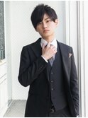 【ヘアジュレドゥ 花井】 スーツで好印象な黒髪メンズ