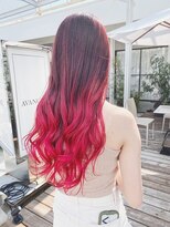 チェレ ロッソ 金剛店(Chere rosso)&nbsp;ハッシュカット×センターパート×レッピンクカラー