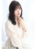 暗髪前髪パッツン×モテ愛されカール20代30代40代