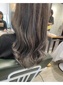 ペールベージュセクションカラーグラデーションカラー外ハネボブ