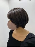 20代30代小顔丸みショートボブこなれヘアグレイへア【中目黒】