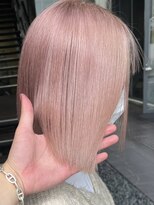 ロンド レア 天神大名店(Lond Le’a)&nbsp;ダブルカラーピンクベージュベージュカラーケアブリーチミニボブ