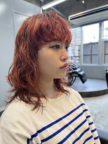 ボウ(BOW)&nbsp;ゆるふわウルフパーマ×シアーオレンジベージュ