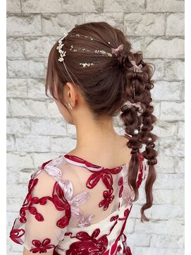 カイノ 福岡志免本店(KAINO) ツイン編みおろし☆結婚式ヘアアレンジ♪