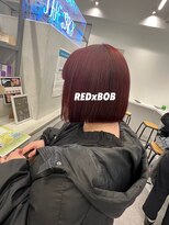 ルミヘアー 金沢駅西口店(Lumi hair)&nbsp;レッドカラーx切りっぱなしボブ