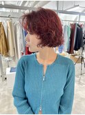 【心斎橋hen】ボルドー　ボブパーマ　ボブスタイル