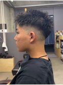 ミドルスキンフェード×スパイキーショート