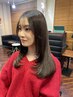 【後ろ姿も美しい】艶髪縮毛矯正＋透明感カラー＋カット＋Tr