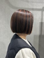 ラック(LUCK)&nbsp;ボブオレンジハイライト/船橋/くすみベージュ/細めハイライト