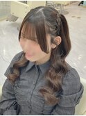 みつあみハーフツイン