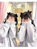 立体リボンハーフツインヘアメイク