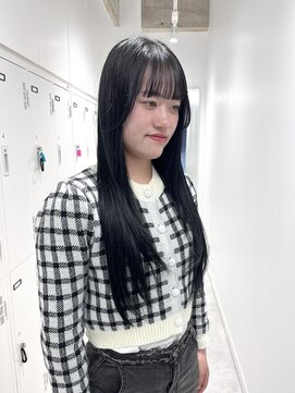 ブラウン(Brown) レイヤーカット×ブルーブラック